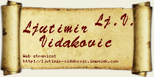 Ljutimir Vidaković vizit kartica